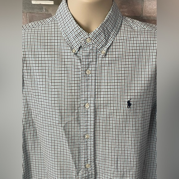Ralph‎ Lauren Polo XL blue and white button down long sleeve men’s shirt - Picture 1 of 12
